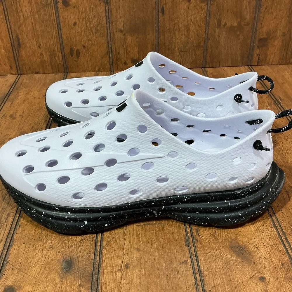 Kane Revive Active Recovery Shoes Men's Size 14 White Black Slip On Clogs